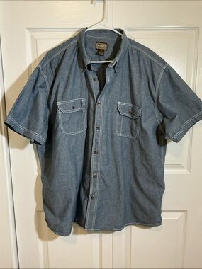 CE Schmidt Workwear Men's Blue Chambray Shirt short sleeve